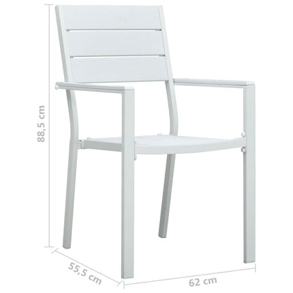 Chaises de jardin lot de 4 Blanc PEHD Aspect de bois