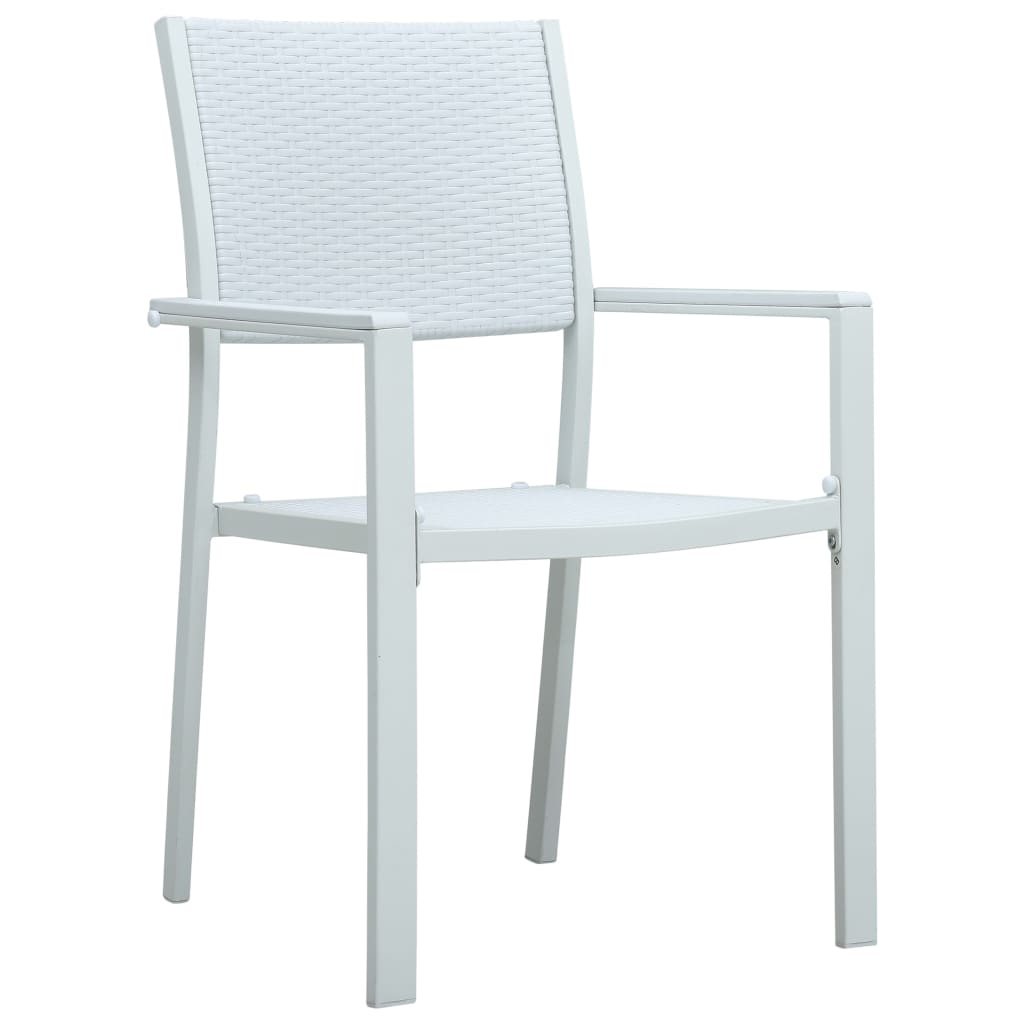 Chaises de jardin lot de 4 Blanc Plastique Aspect de rotin