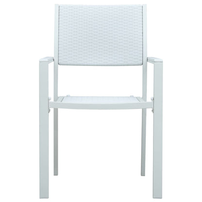 Chaises de jardin lot de 4 Blanc Plastique Aspect de rotin