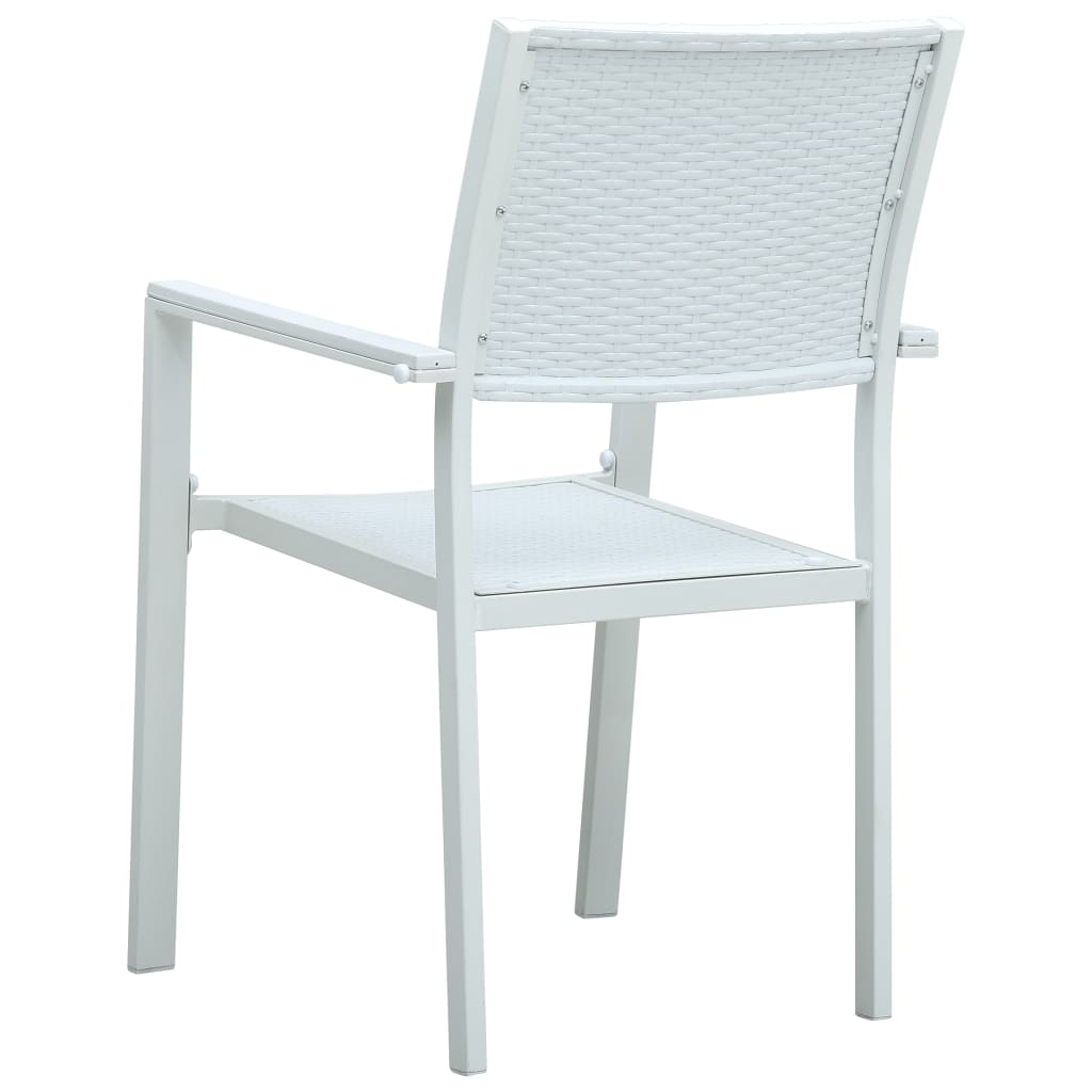 Chaises de jardin lot de 4 Blanc Plastique Aspect de rotin