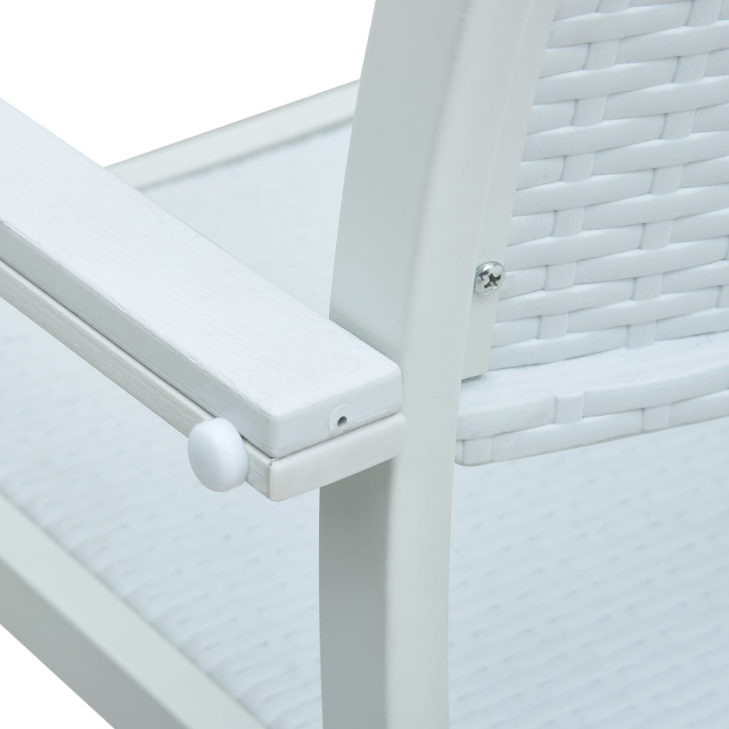 Chaises de jardin lot de 4 Blanc Plastique Aspect de rotin