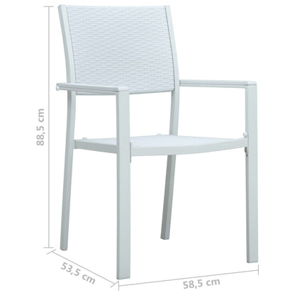 Chaises de jardin lot de 4 Blanc Plastique Aspect de rotin