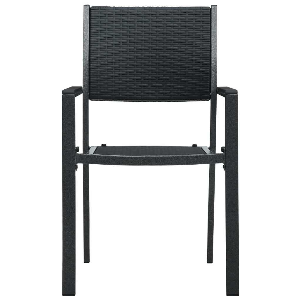 Chaises de jardin lot de 2 Noir Plastique Aspect de rotin