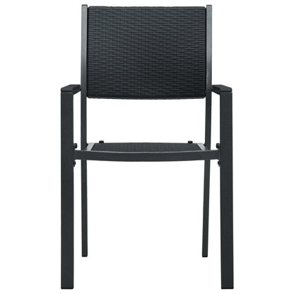 Chaises de jardin lot de 2 Noir Plastique Aspect de rotin