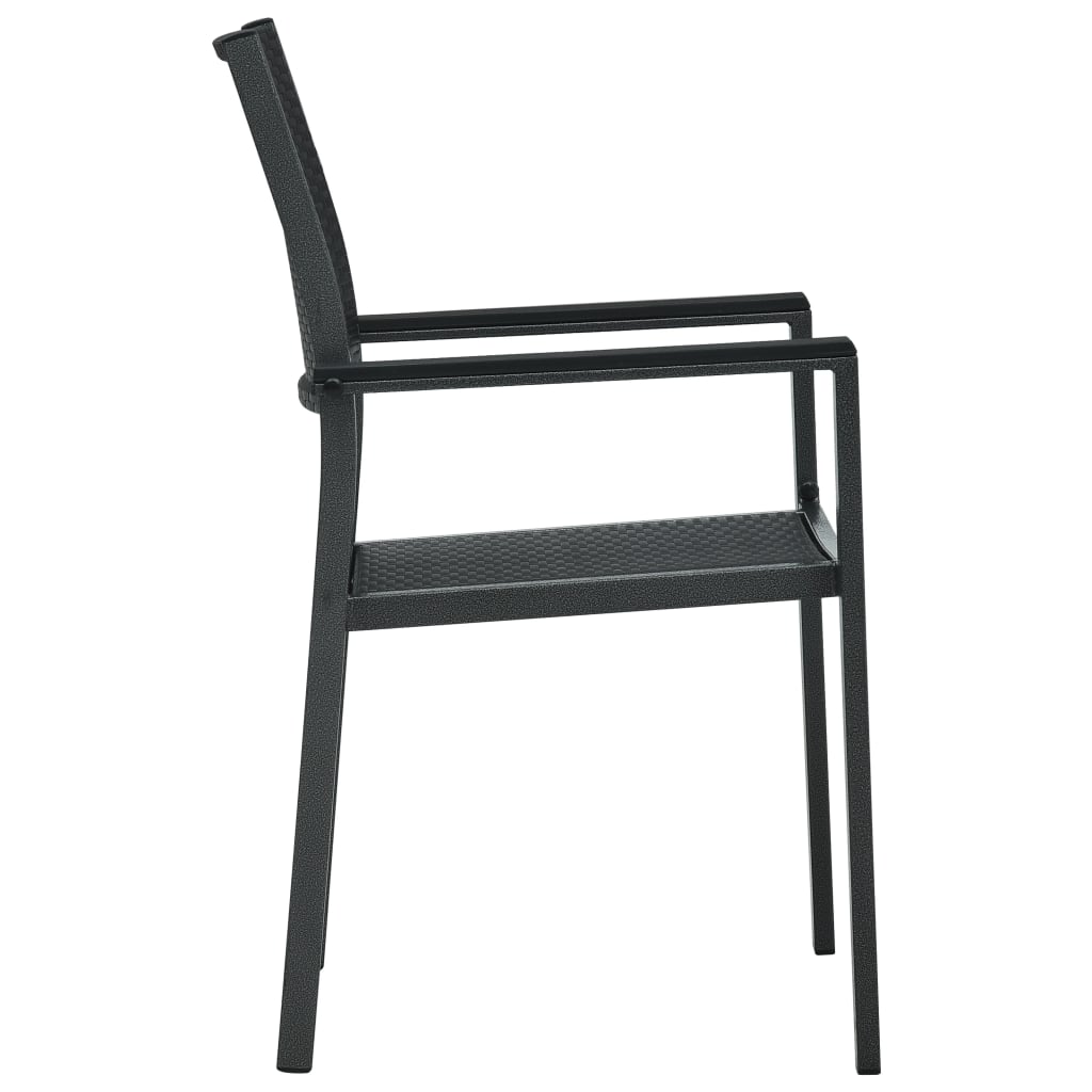 Chaises de jardin lot de 2 Noir Plastique Aspect de rotin