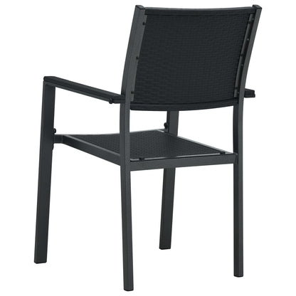 Chaises de jardin lot de 2 Noir Plastique Aspect de rotin