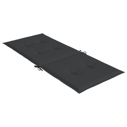 Coussins de chaise de jardin à dossier haut lot de 4 noir tissu