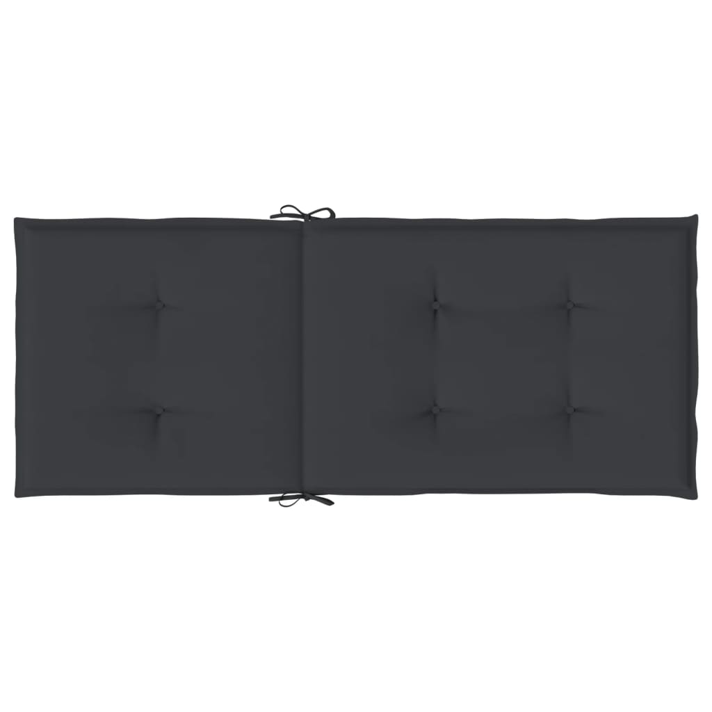 Coussins de chaise de jardin à dossier haut lot de 4 noir tissu