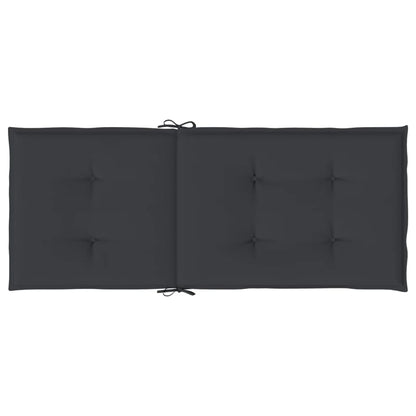 Coussins de chaise de jardin à dossier haut lot de 4 noir tissu