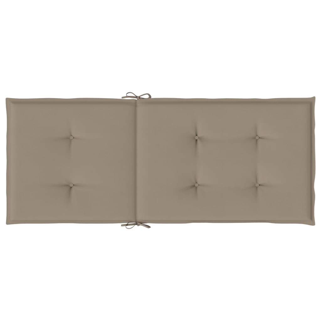 Coussins de chaise de jardin dossier haut lot de 4 taupe tissu