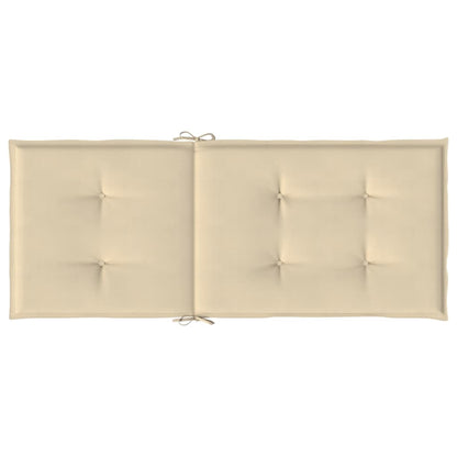 Coussins de chaise de jardin dossier haut lot de 4 beige tissu