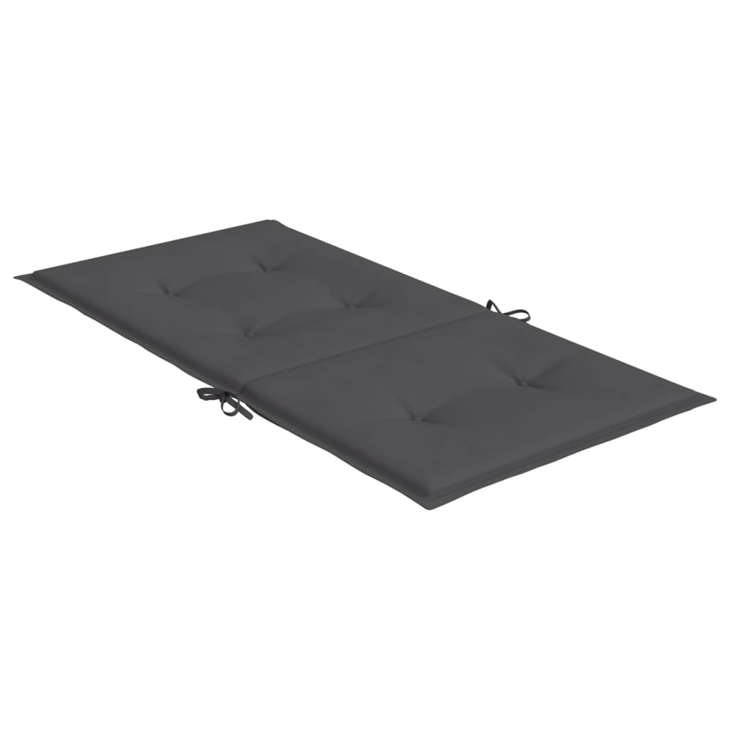 Coussins de chaise de jardin à dossier bas lot de 2 anthracite