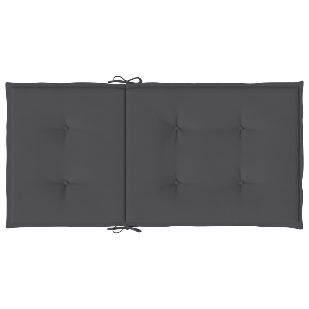 Coussins de chaise de jardin à dossier bas lot de 2 anthracite