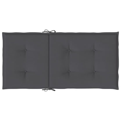 Coussins de chaise de jardin à dossier bas lot de 2 anthracite