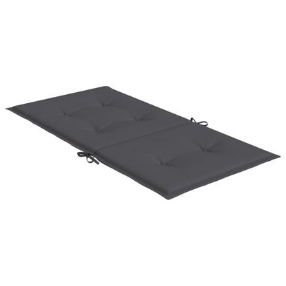 Coussins de chaise de jardin à dossier bas lot de 4 anthracite