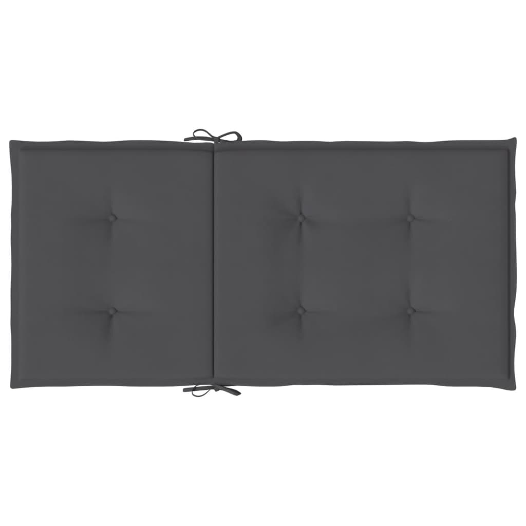 Coussins de chaise de jardin à dossier bas lot de 4 anthracite