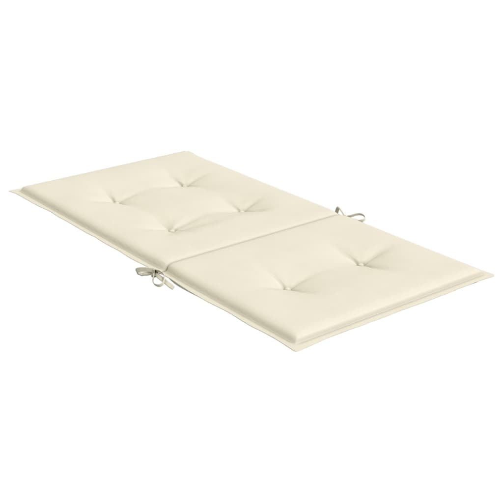 Coussins de chaise de jardin à dossier bas lot de 4 crème