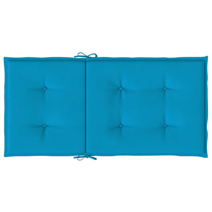 Coussins de chaise de jardin à dossier bas lot de 2 bleu