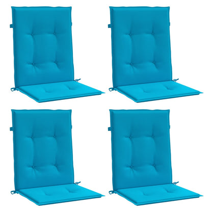 Coussins de chaise de jardin à dossier bas lot de 4 bleu