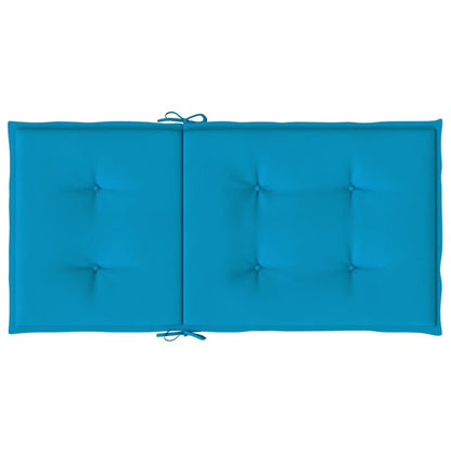 Coussins de chaise de jardin à dossier bas lot de 4 bleu