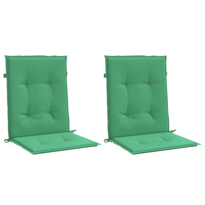 Coussins de chaise de jardin à dossier bas lot de 2 vert