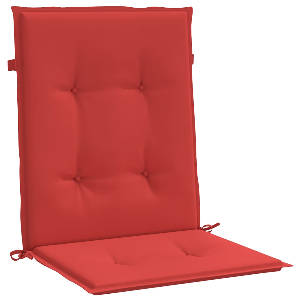 Coussins de chaise de jardin à dossier bas lot de 2 rouge