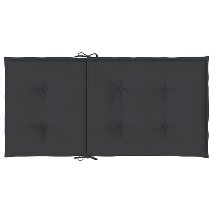 Coussins de chaise de jardin à dossier bas lot de 4 noir