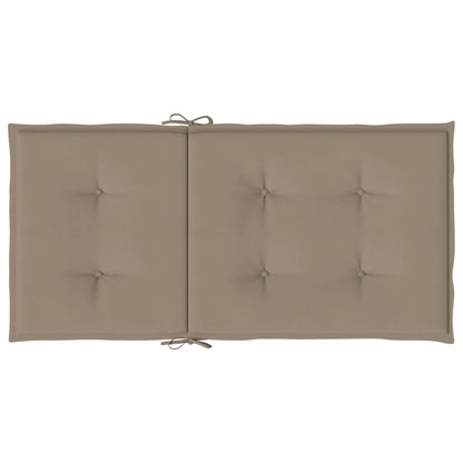 Coussins de chaise de jardin à dossier bas lot de 2 taupe