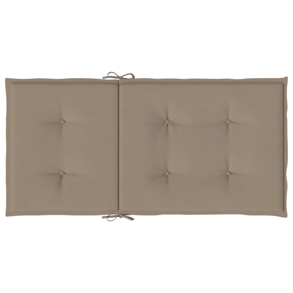 Coussins de chaise de jardin à dossier bas lot de 4 taupe