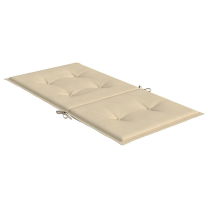 Coussins de chaise de jardin à dossier bas lot de 4 beige