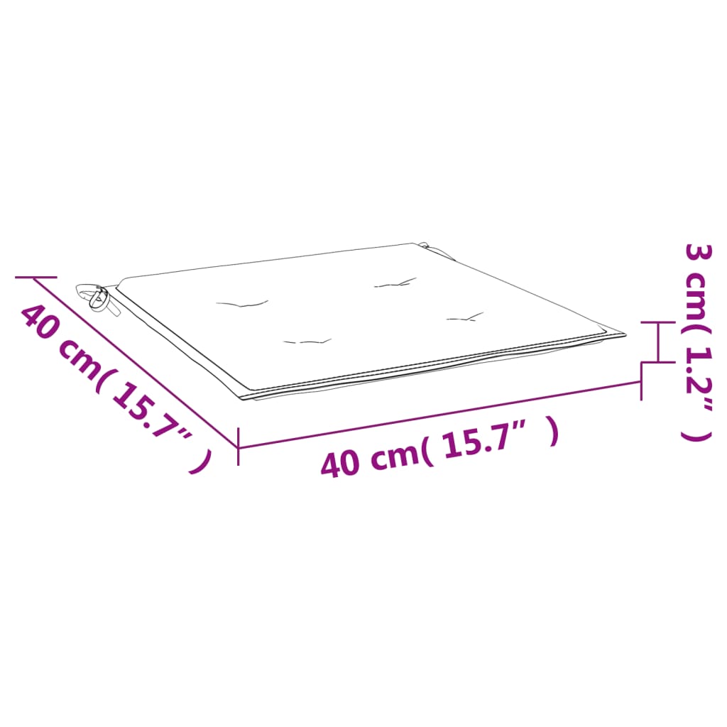 Coussins de chaise de jardin lot de 4 gris 40x40x3 cm