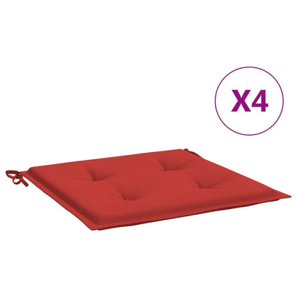 Coussins de chaise jardin lot de 4 rouge 40x40x3cm tissu oxford