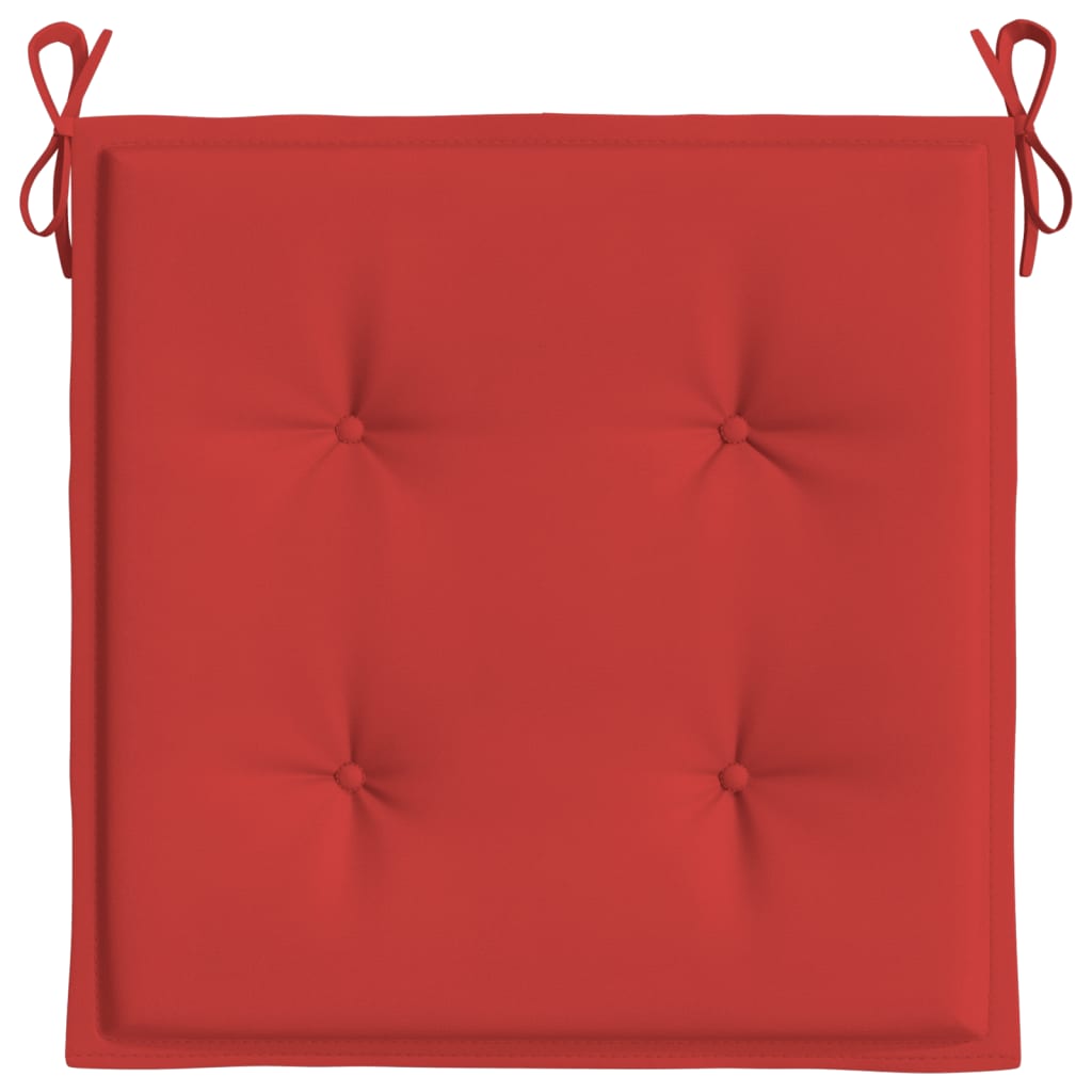 Coussins de chaise jardin lot de 4 rouge 40x40x3cm tissu oxford