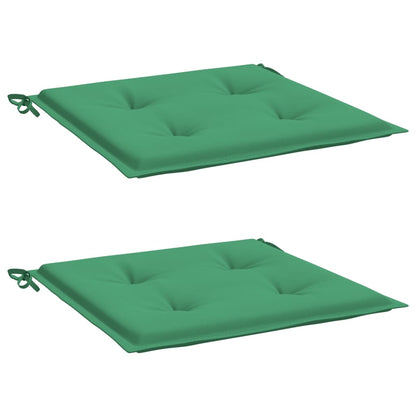 Coussins de chaise de jardin lot de 2 vert 50x50x3 cm