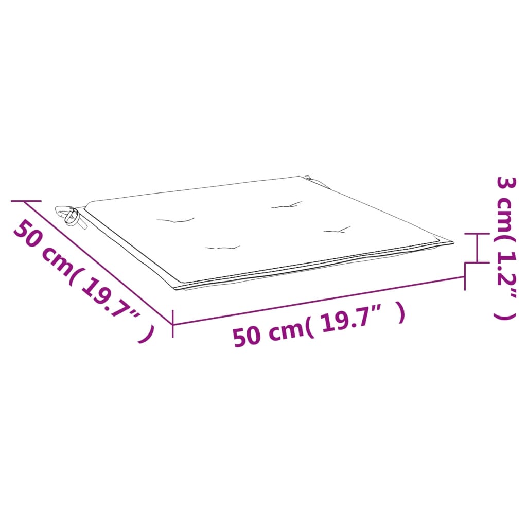 Coussins de chaise de jardin lot de 2 vert 50x50x3 cm