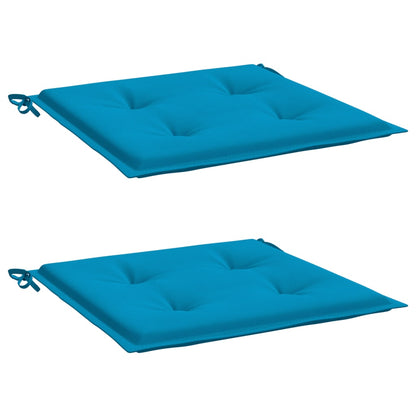 Coussins de chaise de jardin lot de 2 bleu 50x50x3 cm