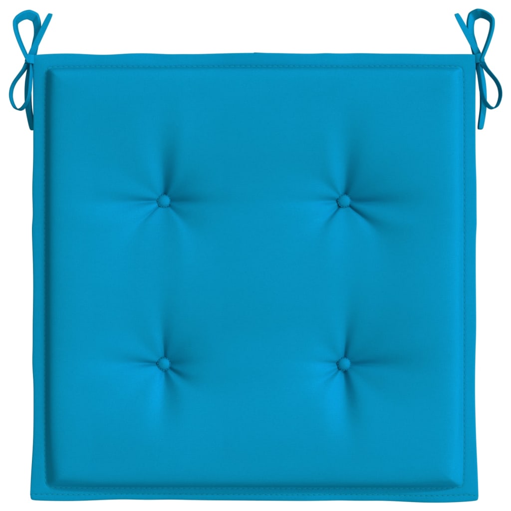 Coussins de chaise de jardin lot de 2 bleu 50x50x3 cm