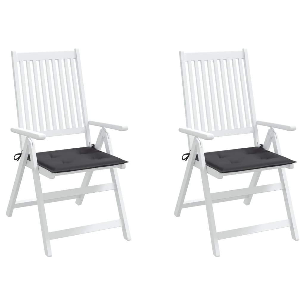 Coussins de chaise de jardin lot de 2 anthracite 50x50x3 cm