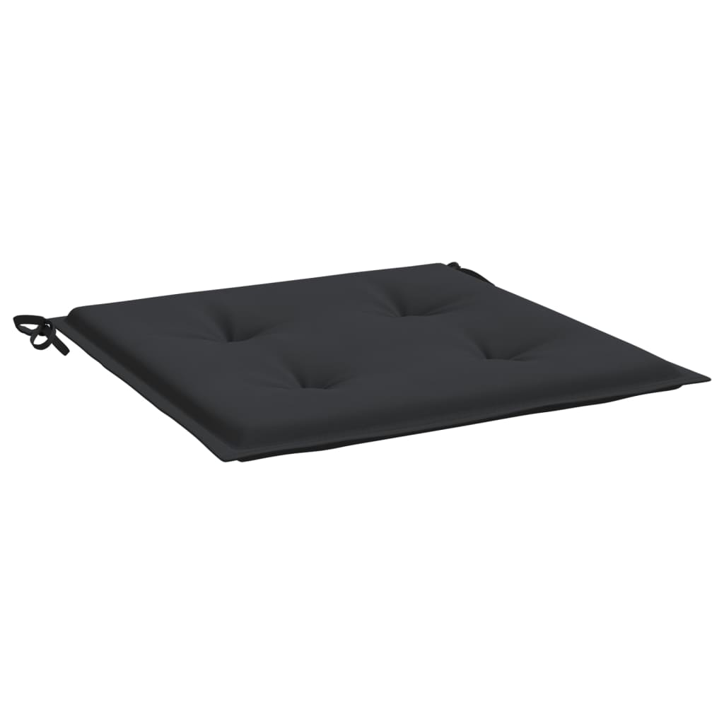 Coussins de chaise de jardin lot de 2 noir 50x50x3 cm