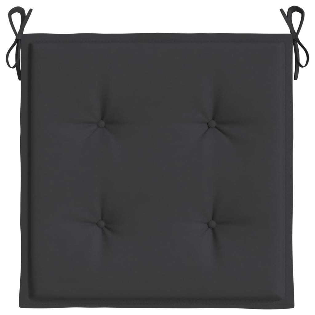 Coussins de chaise de jardin lot de 2 noir 50x50x3 cm