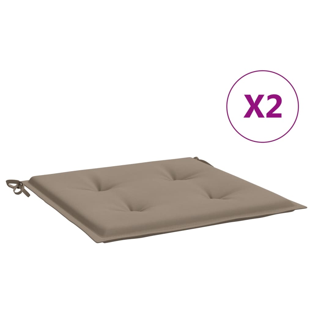 Coussins de chaise de jardin lot de 2 taupe 50x50x3 cm