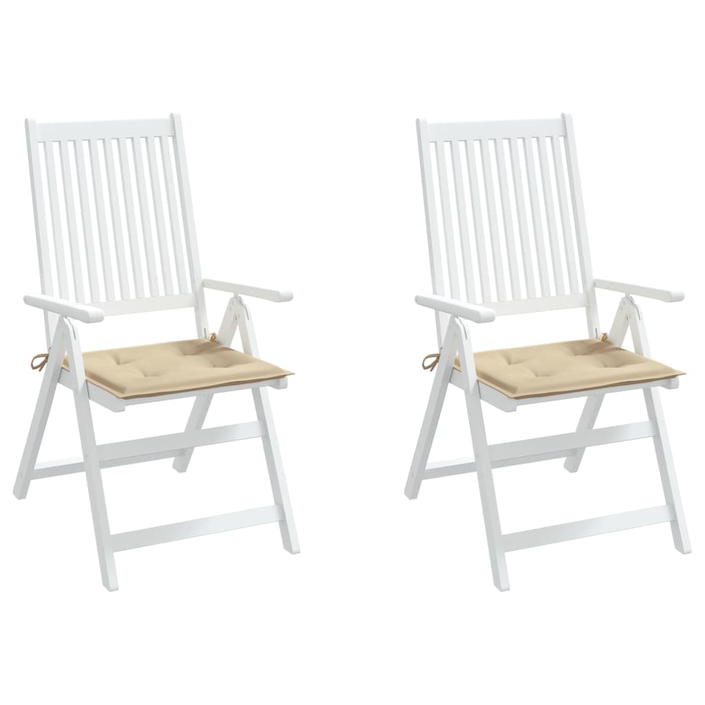 Coussins de chaise de jardin lot de 2 beige 50x50x3 cm