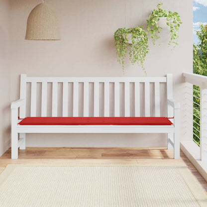 Coussin de banc de jardin rouge 200x50x3 cm tissu oxford