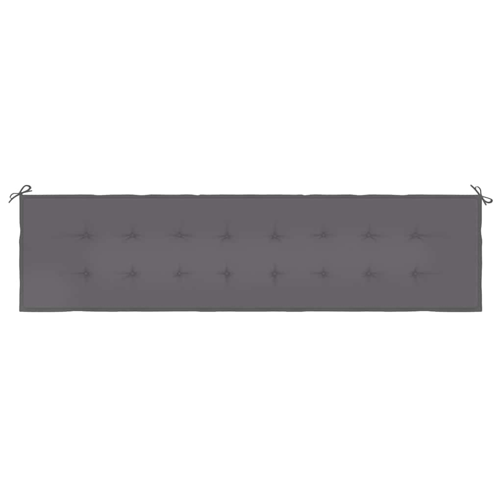 Coussin de banc de jardin anthracite 200x50x3 cm tissu oxford