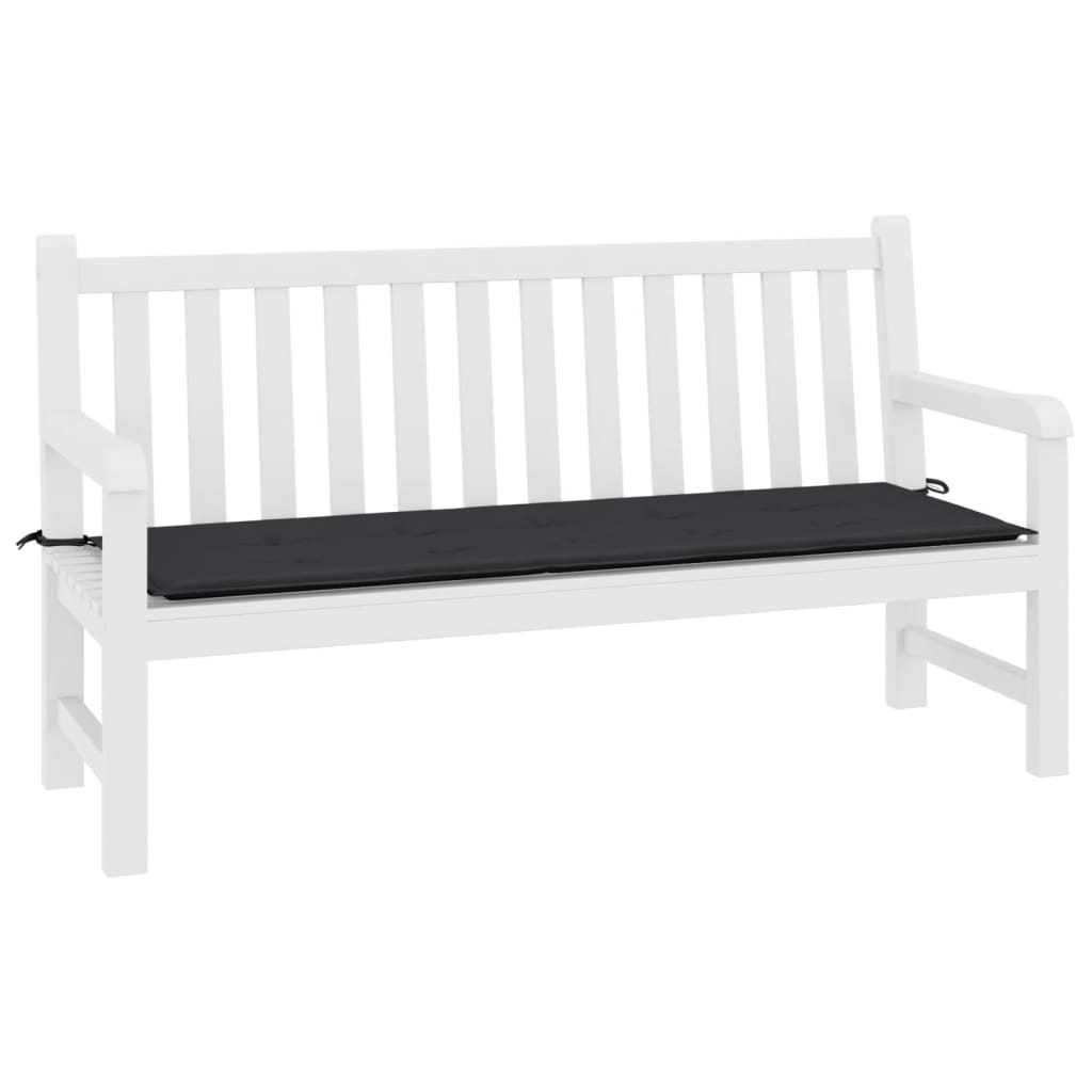 Coussin de banc de jardin noir 200x50x3 cm tissu oxford