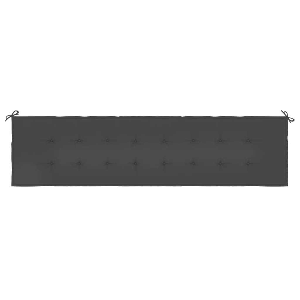 Coussin de banc de jardin noir 200x50x3 cm tissu oxford