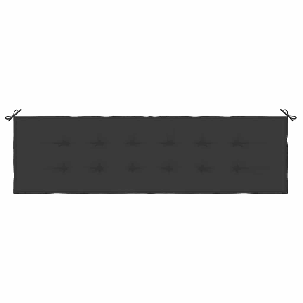 Coussin de banc de jardin noir 180x50x3 cm tissu oxford