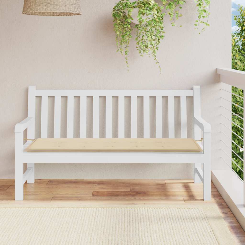 Coussin de banc de jardin beige 150x50x3 cm tissu oxford