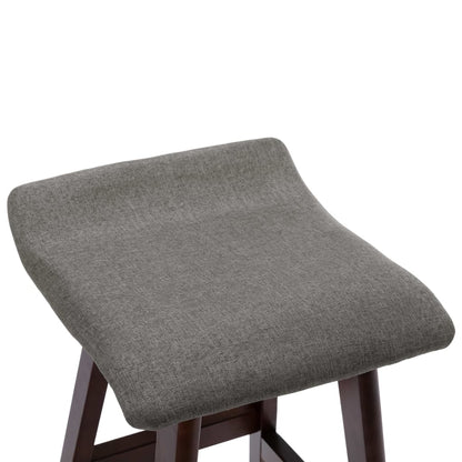 Tabourets de bar lot de 2 gris foncé tissu