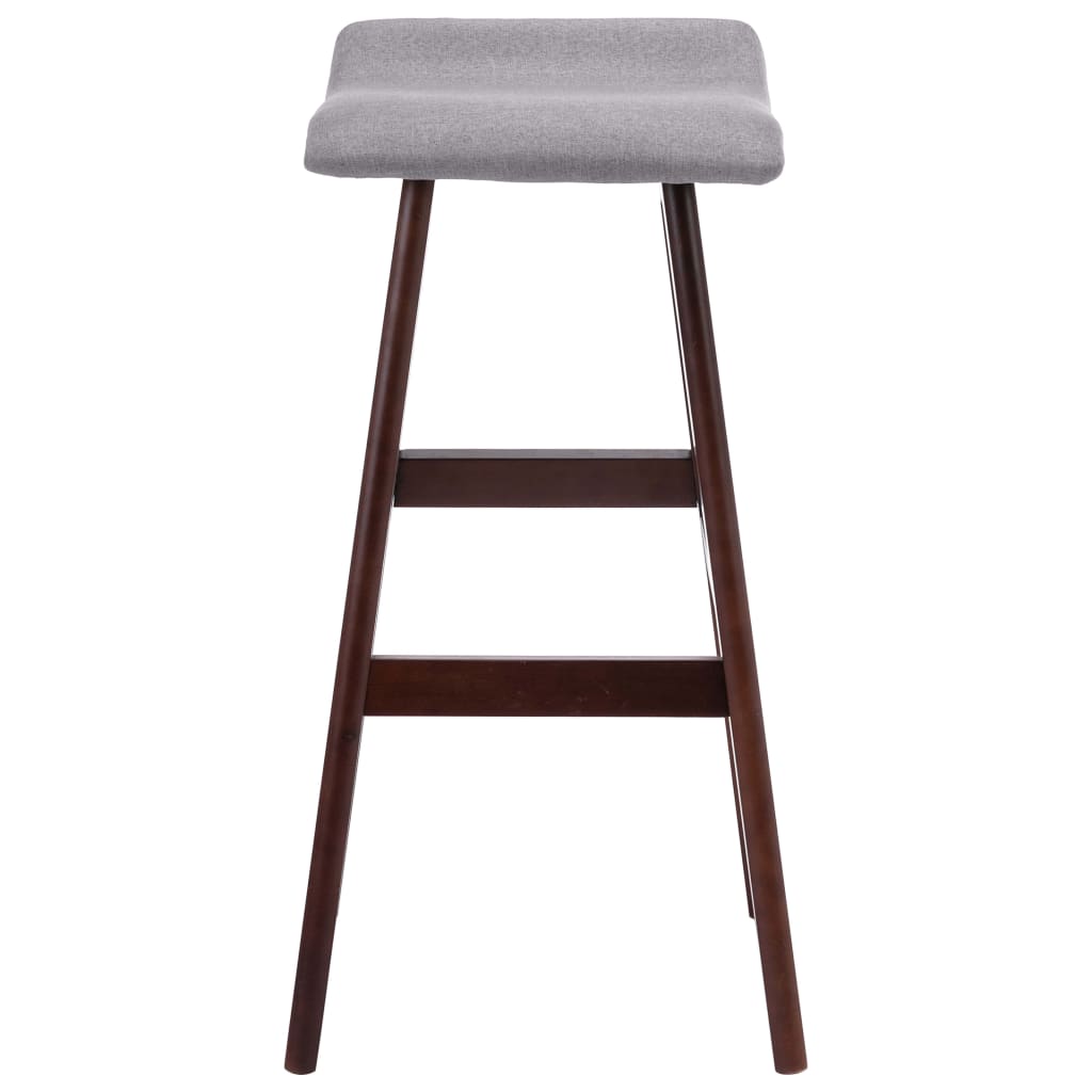 Tabourets de bar lot de 2 gris clair tissu